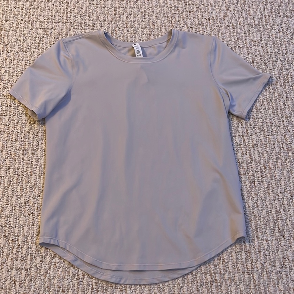 Light grey Lulu Lemmon high neck running and training t shirt